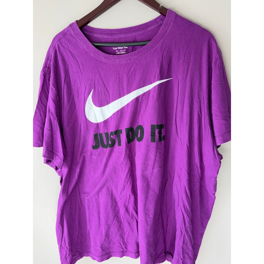 Nike Just Do It Graphic T-Shirt Mens 3XL Purple Swoosh Logo Short Sleeve Tee